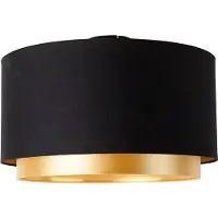 QAZQA Modern taklampa svart med guld 47 cm Duo skärm - Combi