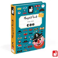 Janod Magneti'Book Magnetleksak Roliga Ansikten Blå 55 Bitar Janod