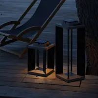 LES JARDINS Solcellslampa Teckalu, dimbar, Aluminium / grå / zink, Solcellslampor