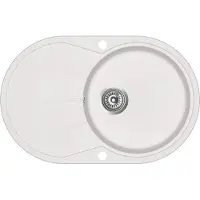 vidaXL Diskho granit enkel oval vit