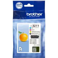 Brother Bläck LC3211 Original Kombi-pack Svart, Cyan, Magenta, Gul LC3211VAL