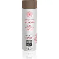 Hot - Shiatsu Luxury - ätbar massageolja - jordgubb-rödvin (75 ml)