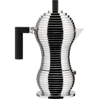 Alessi Pulcina Espressobryggare 6 koppar Aluminium/Svart