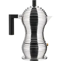 Alessi Pulcina Espressobryggare 3 koppar Aluminium/Svart
