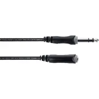 Cordial 14825 Teleplugg Audio Anslutningskabel [1x Teleplugg 6,3 mm (stereo) - 1x Teleplugg 6,3 mm (stereo)] 5 m Svart PVC-mantel, tvinnad