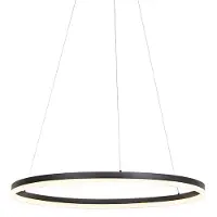 QAZQA Design Hänglampa Svart 80 cm Inkl. LED 3-stegs Dimbar - Anello
