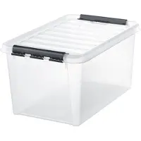 Orthex Stor förvaringslåda med lock 46L, SmartStore, Klar/svart