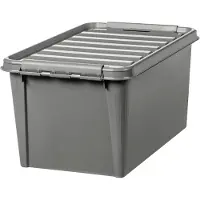 Smartstore Stor förvaringslåda med lock i återvunnen plast 46L, SmartStore, Svart