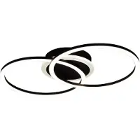 TRIO Leuchten LED taklampa Venida, dimbar, Svart, Vardagsrum / matsal, Metall, Modern, LED-taklampa