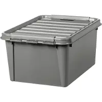 Smartstore Förvaringslåda med lock i återvunnen plast 31L, SmartStore, Grå