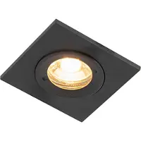 QAZQA Smart infälld spotlight svart fyrkantig IP44 inkl. Wifi GU10 - Xena