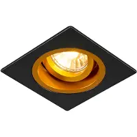 QAZQA Smart infälld spotlight svart med guld kvadrat inkl. Wifi GU10 - Chuck