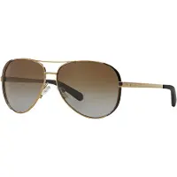 Michael Kors Aviator Dam Guld Mörk Choklad Brun Gradient Polariserade Solglasögon