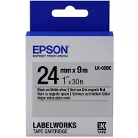 Epson LK-6SBE | svart text - silver tejp | 24mm (original)