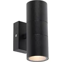 QAZQA Smart utomhusvägglampa svart IP44 inkl. 2 WiFi GU10 - Duo