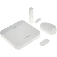 Hikvision AX PRO Kit - Hemsäkerhetssystem - trådlös, kabelansluten - Wi-Fi - 868 MHz, 2.4 Ghz - 10/100 Ethernet - vit