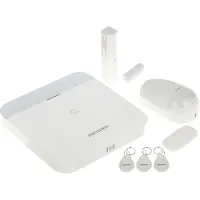 HIK VISION Hikvision AX PRO Kit - Hemsäkerhetssystem - trådlös, kabelansluten - Wi-Fi - 868 MHz, 2.4 Ghz - 10/100 Ethernet - vit