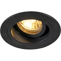 QAZQA Set med 6 moderna infällda spotlights svart 9,2 cm roterbara och lutningsbara - Chuck