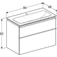Geberit Möbelset iCon smal 2 lådor 90x63 vit matt
