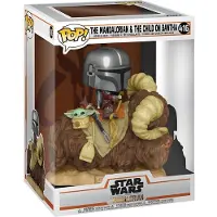 Funko POP! The Mandalorian Stjärnornas Krig Mando På Bantha Med Barn I Väska-figur