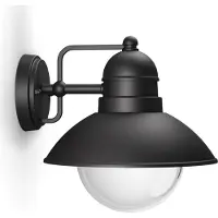 Philips myGarden Hoverfly vägglampa 60 W E27 ljuskälla medföljer inte, Väggbelysning för utomhusbruk, Svart, Metall, IP44, Terass, Trädgård, I
