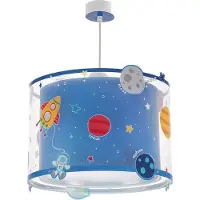 DALBER - Hänglampa för barn - Planeter - Solsystemets planeter, L 33 cm, H 25 cm, Blå