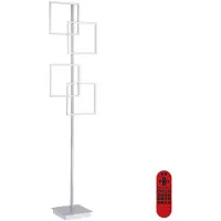 Paul Neuhaus LED golvlampa Inigo, dimbar, Aluminium / grå / zink, Vardagsrum / matsal, Metall, Modern, LED-golvlampa