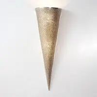 Holländer Vägglampa Oriental, dimbar, Förkromad / silver, Vardagsrum / matsal, Aluminium / grå / zink, Orientalisk / Marockansk, Vägglampa, vägglampa inomhus