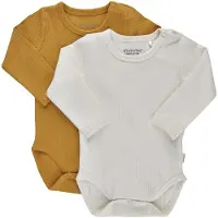 Minymo Bodies l/ä - Rib - 2-pack - Amber Gold - - 62 - Body L/Ä