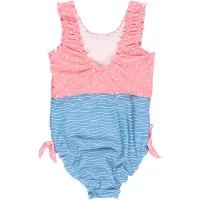 Playshoes Baddräkt 'Krebs' rökblå / royalblå / guld / ljusrosa / vit