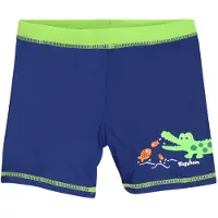 Playshoes Badshorts 'Krokodil' royalblå / neongrön / pastellorange