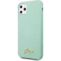 GUESS GUHCN65LSLMGG iPhone 11 Pro Max grön/grönt hårt fodral Silikon Vintage Gold Logo