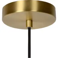 Lucide Glashänglampa Maloto, Ø 30 cm, bärnsten dimbar, Creme / bärnsten, Vardagsrum / matsal, Glas