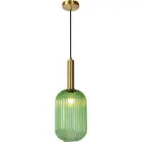 Lucide Glashänglampa Maloto, Ø 20 cm, grön dimbar, Grön, Vardagsrum / matsal, Glas
