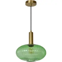 Lucide Glashänglampa Maloto, Ø 30 cm, grön dimbar, Grön, Vardagsrum / matsal, Glas