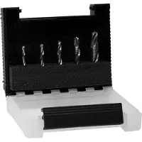 Wiha 28026 Kombi Gängtappborr-set 5 delar metrisk M3, M4, M5, M6, M8 Högerskärning DIN 3126 HSS 1 st