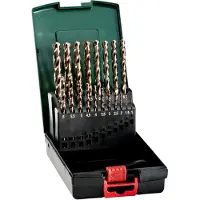 Metabo 627121000 Metall-spiralborrset 19 delar 1 mm, 1.5 mm, 2 mm, 2.5 mm, 3 mm, 3.5 mm, 4 mm, 4.5 mm, 5 mm, 5.5 mm, 6 mm, 6.5 mm, 7 mm, 7.5 mm, 8 mm, 8.5 mm,