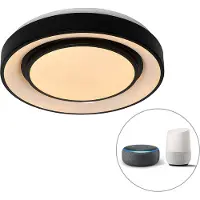 QAZQA Modern taklampa svart 38 cm inkl LED och RGB - Jochie