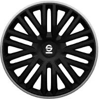 Sparco 4delade Sparcohjulkapsel set Bergamo 15tums svart grått
