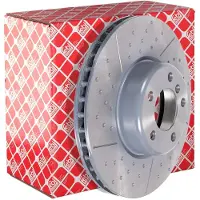 FEBI BILSTEIN Bromsskiva 105724 fram, ventilerad, slits, höggradigt förkolnad, 1 Stycke