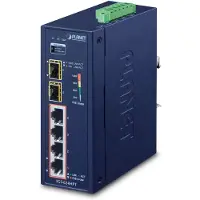 Planet IGS-624HPT - Switch - 4 x 10/100/1000 (PoE+) + 2 x Gigabit SFP - DIN-skenmonterbar, väggmonterbar - PoE+ (120 W) - Likström