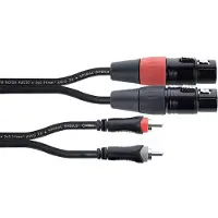 Cordial EU 3 FC XLR Anslutningskabel [2x XLR-kontakt 3-polig - 2x RCA-hane] 3 m Svart