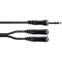 Cordial 14882 Teleplugg Audio Y-adapter [1x Teleplugg 6,3 mm (stereo) - 2x Teleplugg 6,3 mm (stereo)] 0.30 m Svart PVC-mantel, Tvillingkabel