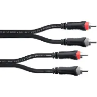 Cordial 14837 Teleplugg / RCA Audio Anslutningskabel [2x RCA-hane - 2x RCA-hane] 3 m Svart PVC-mantel, Tvillingkabel