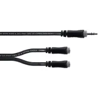 Cordial 14883 Teleplugg Audio Y-adapter [1x Teleplugg 3.5 mm - 2x Telejack 3.5 mm] 0.30 m Svart PVC-mantel, Tvillingkabel