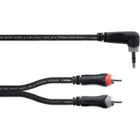 Cordial 14861 Teleplugg / RCA Audio Y-adapter [1x Teleplugg 3.5 mm - 2x RCA-hane] 5 m Svart PVC-mantel, Tvillingkabel