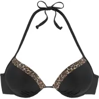 LASCANA Bikiniöverdel konjak / mörkbrun / svart