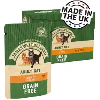 James Wellbeloved Grain Free Hypoallergenic Adult Cat med kalkon - Ekonomipack: 48 x 85 g