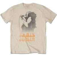 Ginza.se Janis Joplin: Unisex T-Shirt/Working The Mic (Sand) (X-Large)