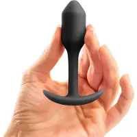 B-Vibe Snug Plug 1 - analplugg med inre vikt (55 g) - svart